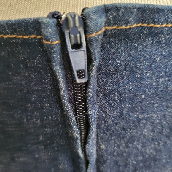 Deep Blue Halter Dress • Zip Up Back • A-Line • Ties At Neck - Picture 7 of 8